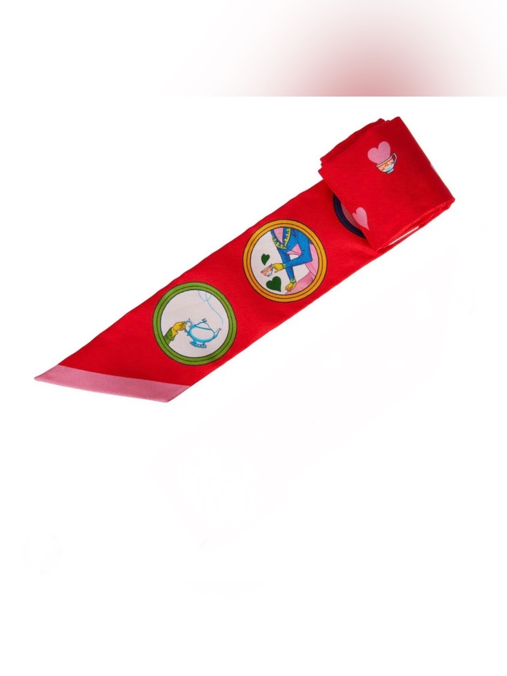 Hermès "Tea Time" Rouge Vif Silk Twilly